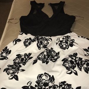 Puffy Black and White Dress